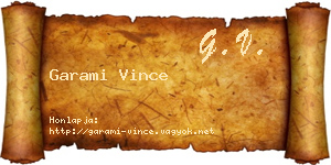 Garami Vince névjegykártya